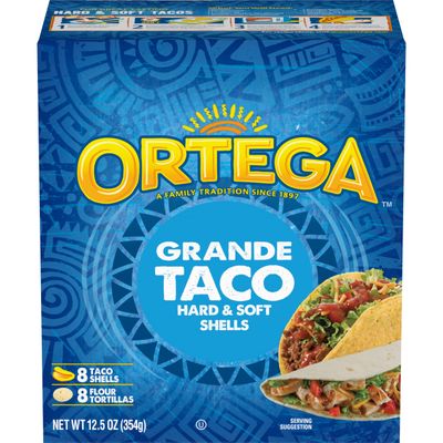 Ortega Grande Hard &amp; Soft Taco Shells, 8 Taco Shells &amp; 8 Tortillas