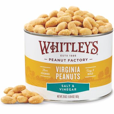 Whitleys Salt &amp; Vinegar Virginia Peanuts - Super Extra Large &#39;Home Cooked&#39; Virginia Peanuts (20 Ounce Tin)