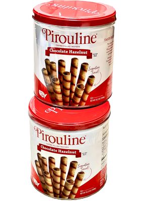 Pirouline Rolled Wafers, Chocolate Hazelnut, 32-Ounce Cans (Pack of 2)