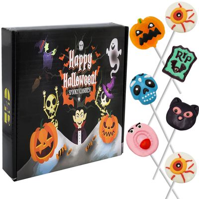 Fruidles Halloween Lollipop Suckers Candy, Spooky Candies, Great for Halloween Party Goody Bag Fillers, Individually Wrapped (24-Pack)