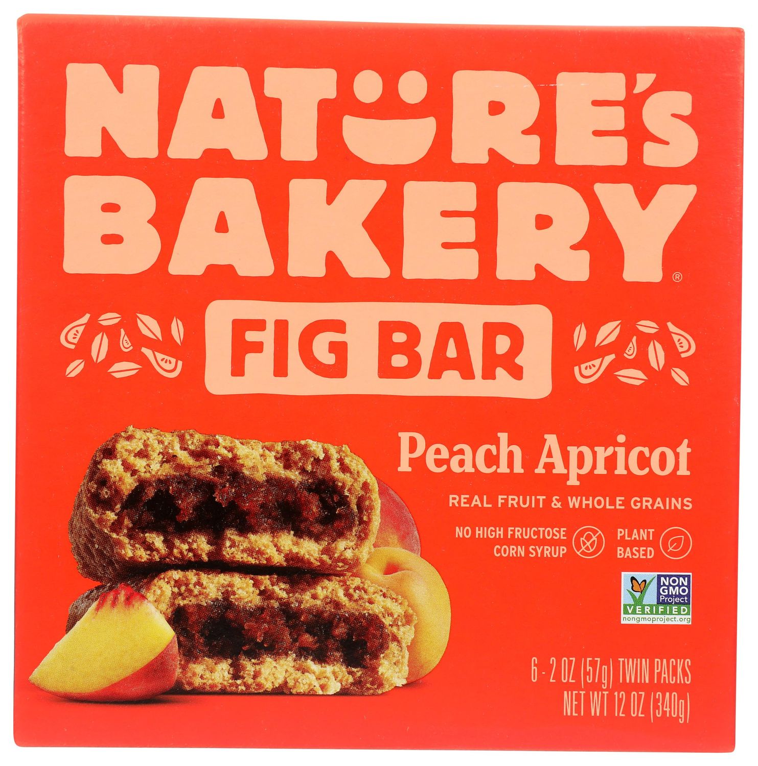 Nature&#39;s Bakery Peach Apricot Whole Wheat Fig Bars, 6 Count, Vegan, Non GMO, 12 Ounces (Pack Of 6)