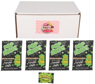 SECRET CANDY SHOP Pop Rocks Popping Candy Pack of 4  Free Pack of After Shocks (Watermelon)