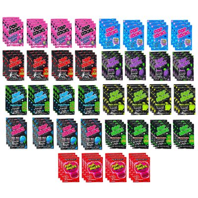 Pop Rocks Crackling Candy Variety Pack of 108 - Classic Popping Candy - Nine Different Flavors Bulk Pop Rocks 108 Count