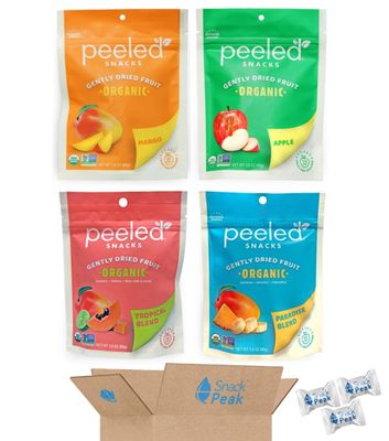Peeled Organic Snack Peak Variety Gift Box - Apple, Mango, Paradise Blend and Tropical Blend