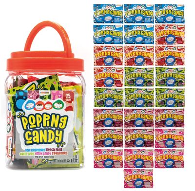 25 Pack of Mixed Popping Candy, Crackling Nostalgic candy, 80s Candy Retro Candy, Birthday Party Favor Carnival Candy Pop Candy, Candy Tub, 25 pack (5 of each flavor) by 4yoreelves