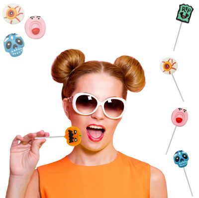 Fruidles Halloween Lollipop Suckers Candy, Spooky Candies, Great for Halloween Party Goody Bag Fillers, Individually Wrapped (24-Pack)
