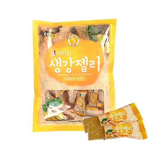 Korea Ginger Jelly Chewy Gummy Soft Candy Snacks product from Korea, 7oz200g, good for refreshment for kids, student, and elderly