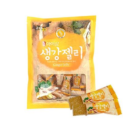 Korea Ginger Jelly Chewy Gummy Soft Candy Snacks product from Korea, 7oz200g, good for refreshment for kids, student, and elderly