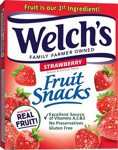 Welch&#39;s Fruit Snacks, Strawberry, 0.9 Oz, 10 Ct