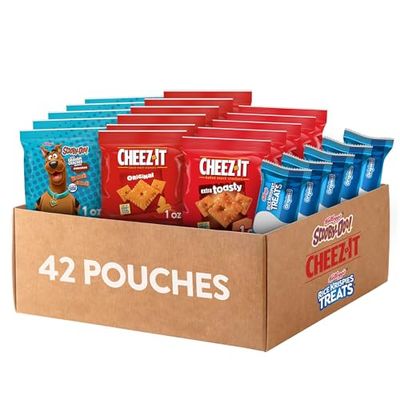 Kellogg&#39;s Assorted Snacks, Lunch Snacks, On-the-Go Snacks, Variety Pack (42 Pouches)