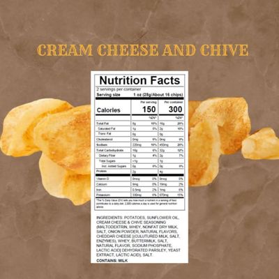 Carolina Kettle Chips | Kettle Cooked Potato Chips | Kosher - Gluten Free Chips Fit For Healthy School Snacks | With Irresistible Crunch and Bold Flavor - Cream Cheese &amp; Chives (Case of 20 x 2 oz.)