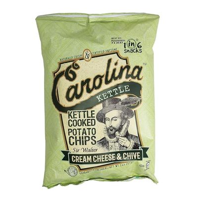 Carolina Kettle Chips | Kettle Cooked Potato Chips | Kosher - Gluten Free Chips Fit For Healthy School Snacks | With Irresistible Crunch and Bold Flavor - Cream Cheese &amp; Chives (Case of 20 x 2 oz.)