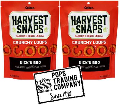 POPS TRADING COMPANY Since 1998 Baked Red Lentil Snack BBQ WRecipe Card 2 Pack 2.5 ounce