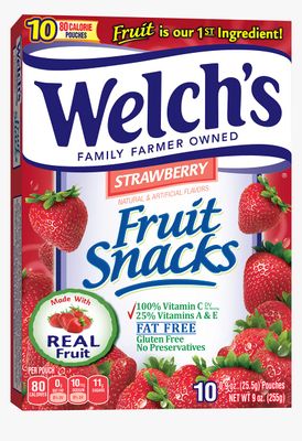 Welch's Fruit Snacks, Strawberry, 0.9 Oz, 10 Ct