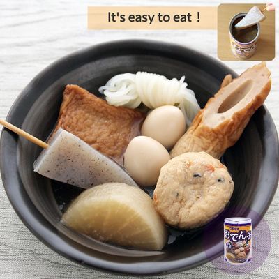Canned Oden with Ganmo fried tofu and Daikon, Japanese traditional pot-au-feu, Contains plenty of Umami and Dashi, You can open it and eat it as is, Good for snacking (1can)