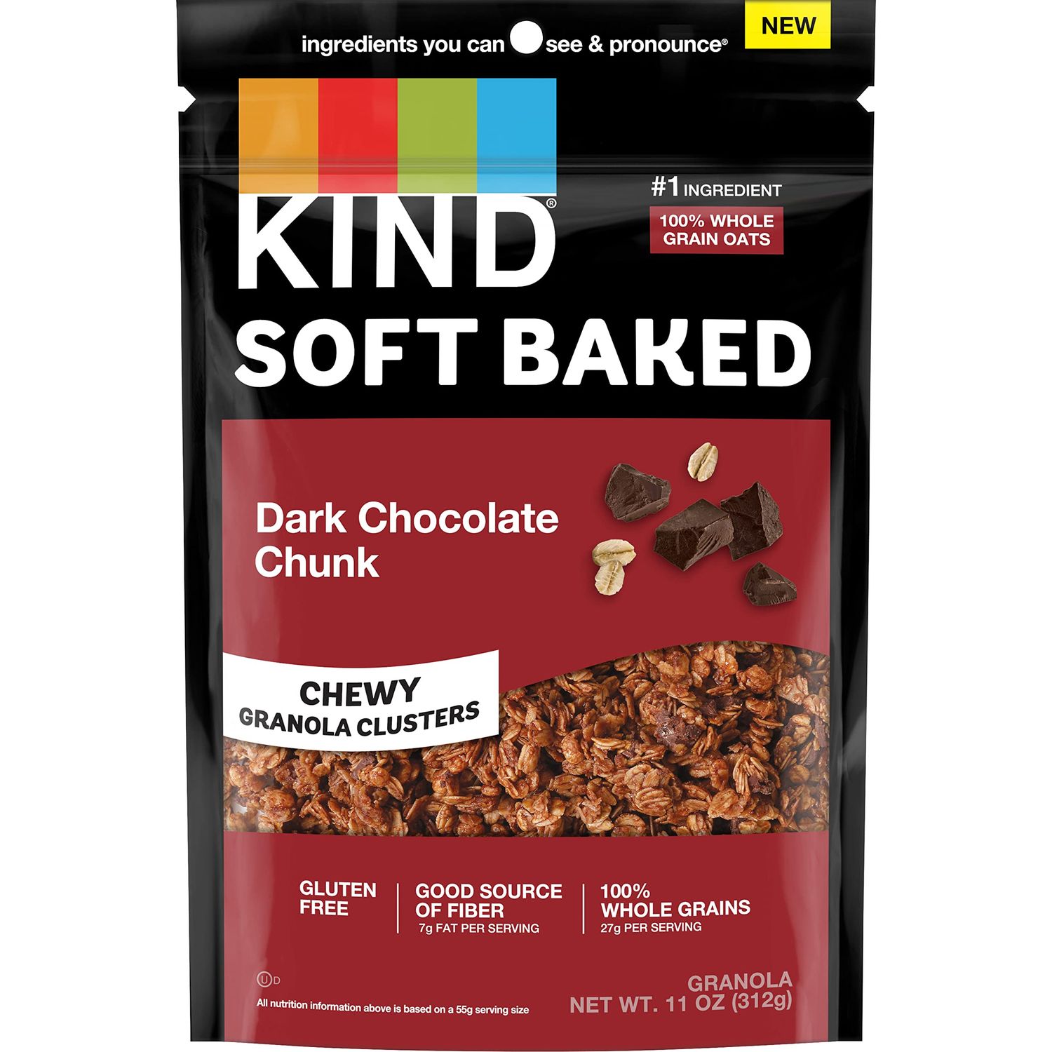 KIND Soft Baked Granola, Dark Chocolate Chunk, 5 count