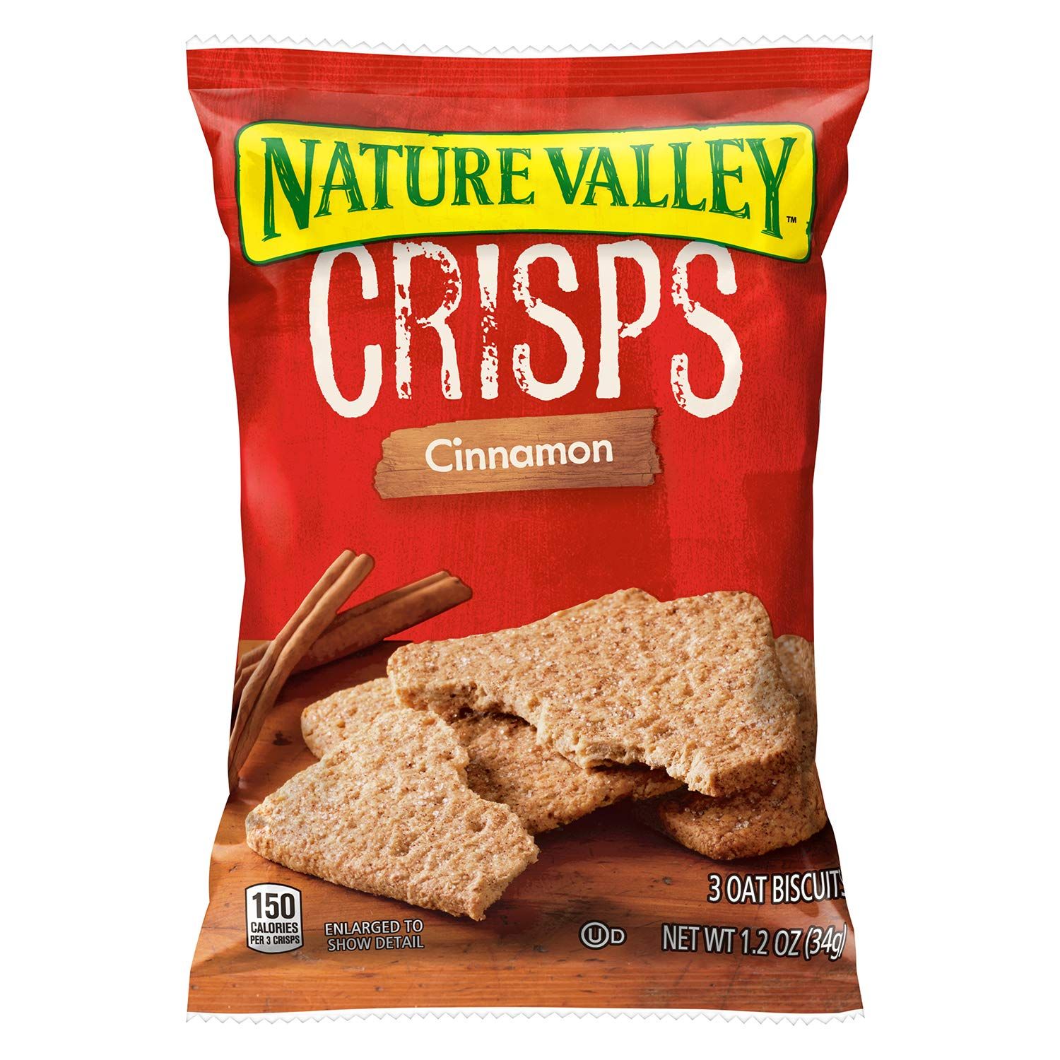 Nature Valley Crisps, Cinnamon, 3-Oat Biscuits, 1.2 Oz (Pack of 120)