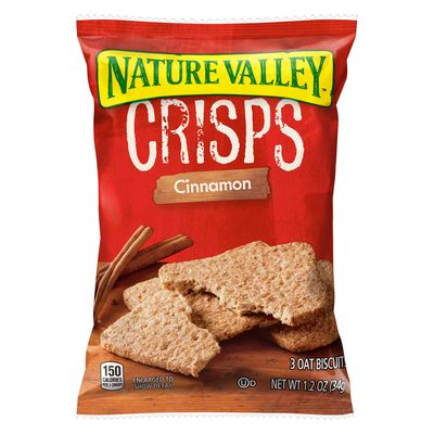 Nature Valley Crisps, Cinnamon, 3-Oat Biscuits, 1.2 Oz (Pack of 120)