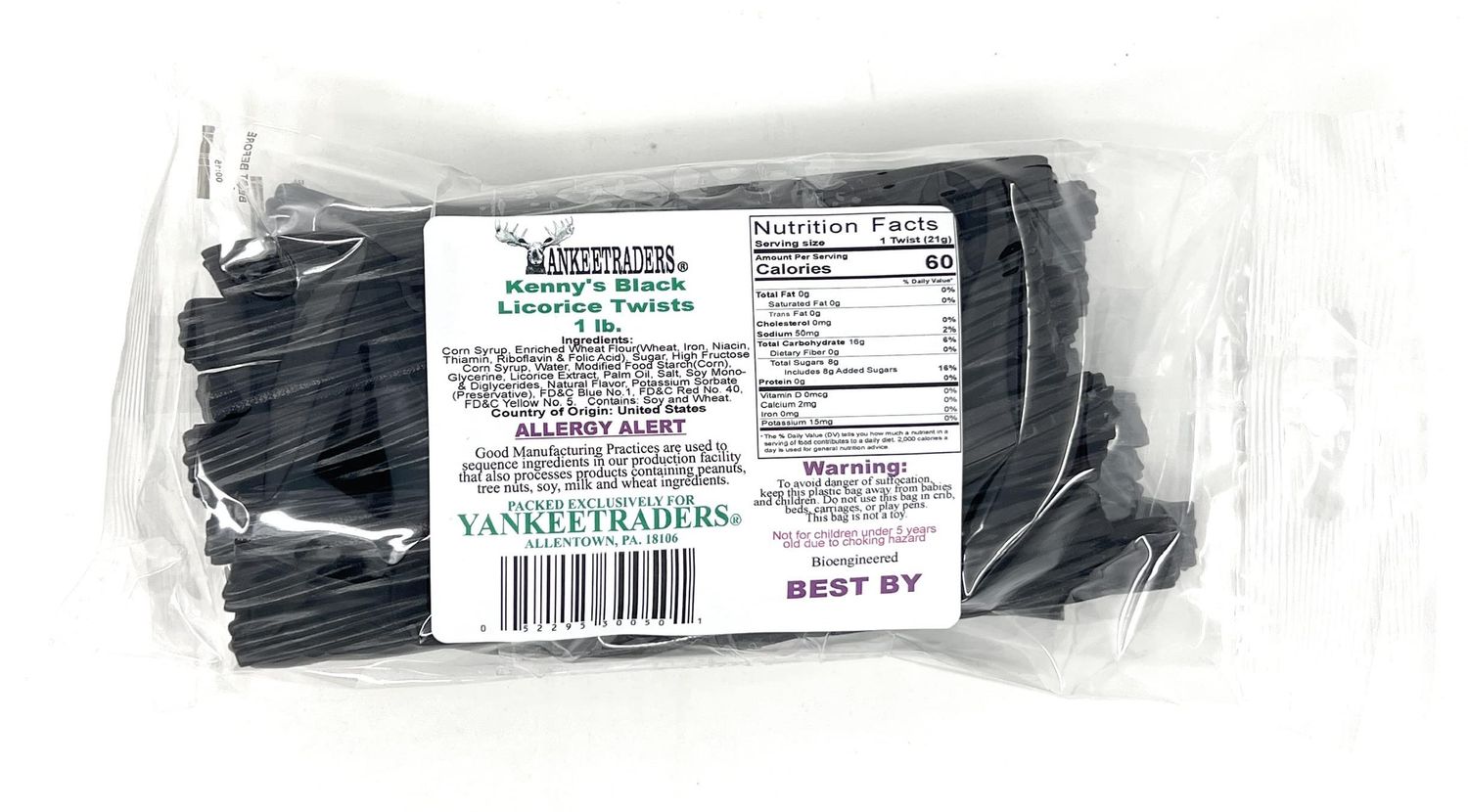 Kennys Licorice Twists, Black, 1 Pound