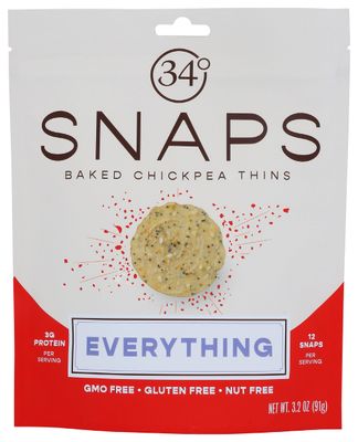 34 Degrees Everything Snaps Baked Chickpea Thins, 3.2 OZ