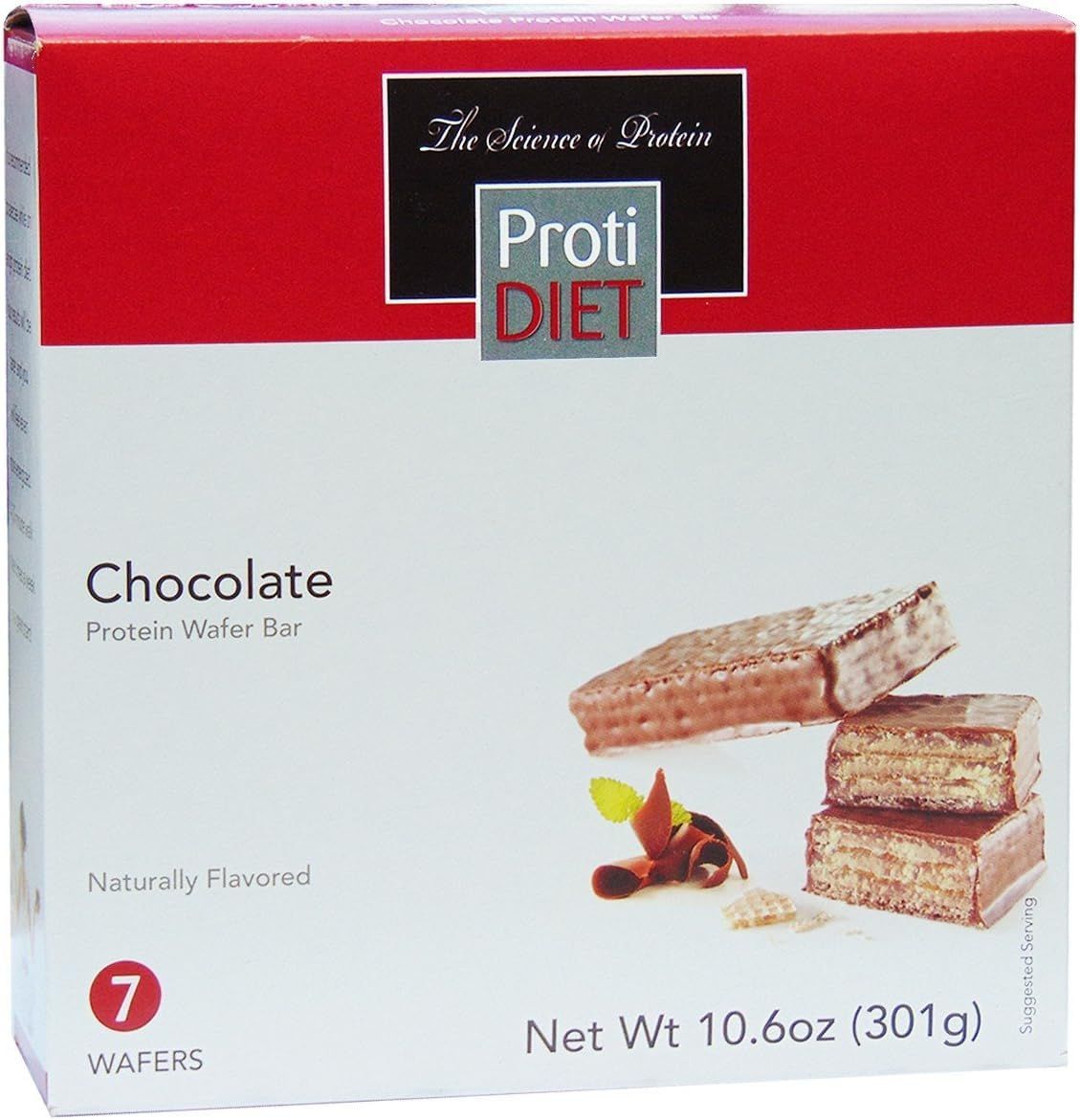 ProtiDIET Chocolate Protein Wafer Bars - High-Protein Low Sugar Snacks, No Trans Fat Energizing Nutrient-Rich Chocolate Wafers, Perfect On The Go Nutritional Snack - 7 Protein Wafers Per Box