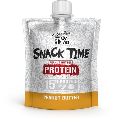 Rich Piana 5% Nutrition Snack Time | Squeezable Protein Shots | High Protein Snack Pouches | Convenient, Real Food Protein from Peanuts & Egg Whites | 10-Count (Peanut Butter)
