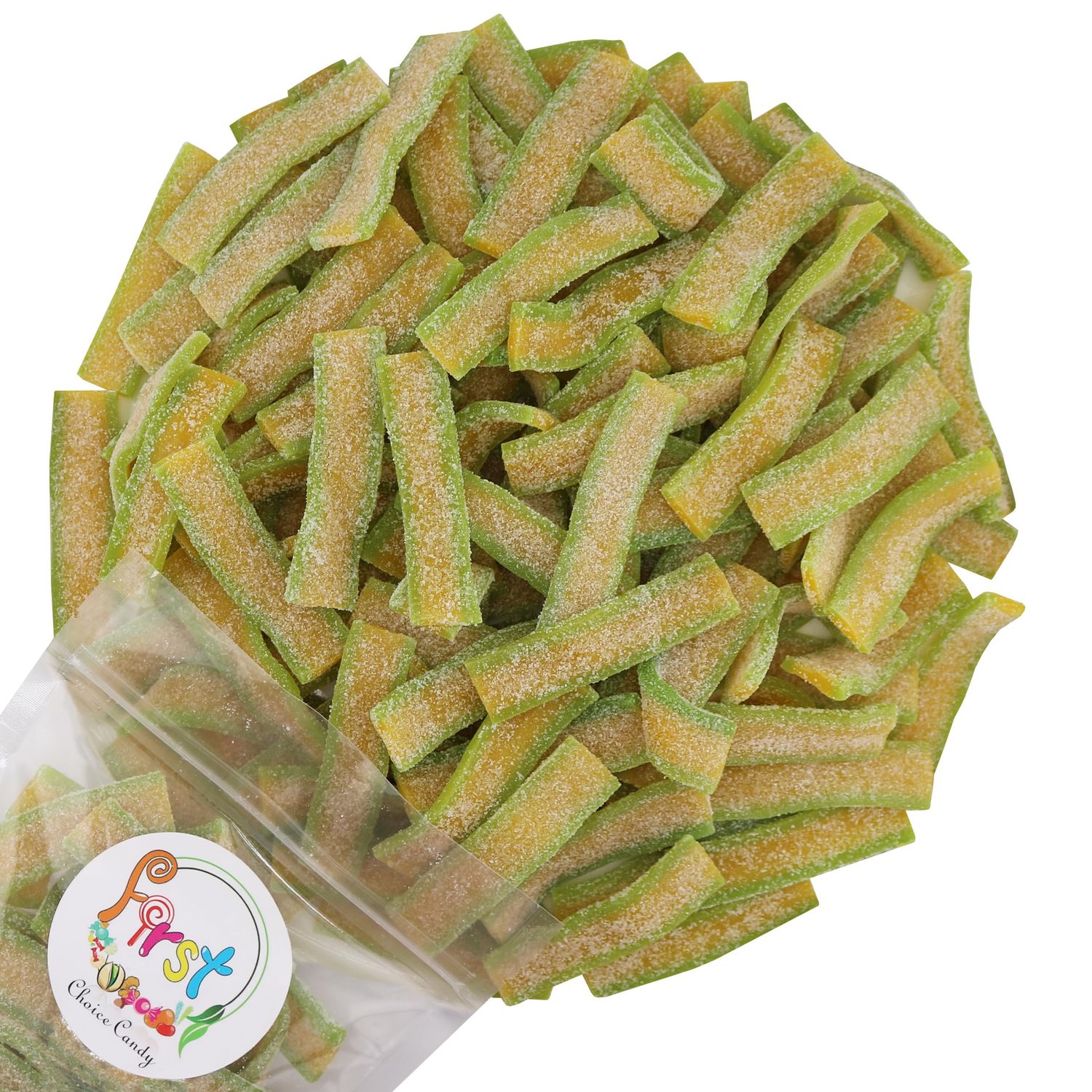 FirstChoiceCandy Sour Mini Strip Gummy Belts, Mini Bites Kosher Gummies (2 Pound (Pack of 1), Mango)