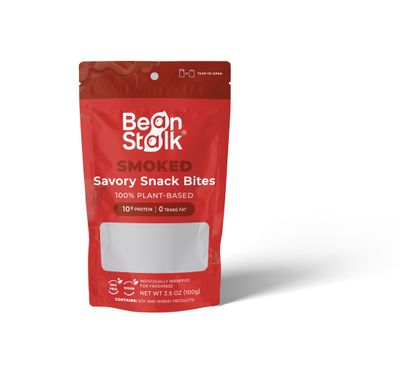 Bean Stalk Savory Vegan Jerky Snack Bites (Smoked, Pouch)