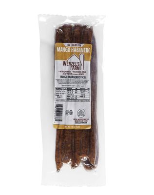 Wenzels Farm Mango Habanero Snack Sticks Snack Sticks  Flavorful, Naturally Smoked  High Protein, Low Carb  No MSG, Fillers, Binders, Artificial Colors  Gluten Free | 1 LB Value Pack