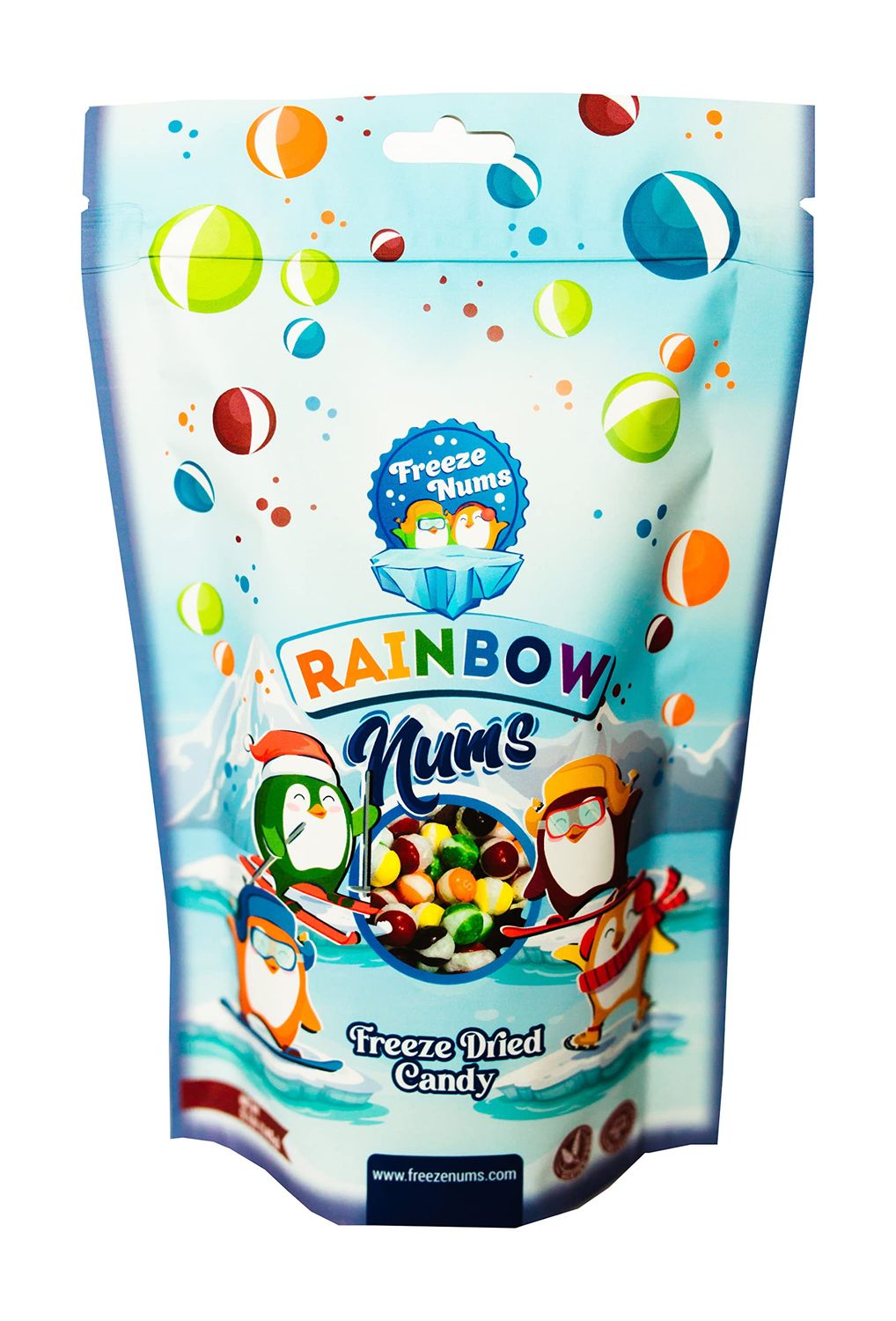 Rainbow Nums 5.1 Ounce - Freeze Dried Candy Fun Unique Candy - Featured on Tik Tok - Original Fruit Flavor Strawberry, Green Apple, Grape, Lemon &amp; Orange