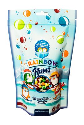 Rainbow Nums 5.1 Ounce - Freeze Dried Candy Fun Unique Candy - Featured on Tik Tok - Original Fruit Flavor Strawberry, Green Apple, Grape, Lemon &amp; Orange