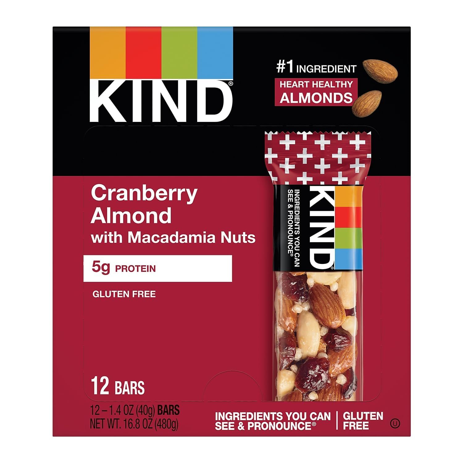 Kind Pls Cranbrry Almnd C Size 12ct Kind Pls Cranberry Almond Caddy 12ct