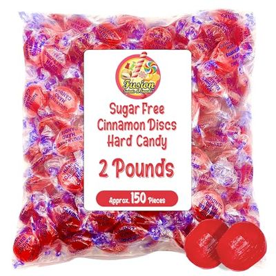 Sugar Free Cinnamon Hard Candy Arcor- 2lb Bulk Bag (Approx. 150 pieces), Individually Wrapped | Premium Sugar Free Cinnamon Candy | Delicious Cinnamon Candy Sugar Free Treats