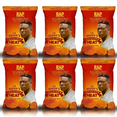 Rap Snacks Boosie Louisiana Heat Wavy Potato Chips 2.5 Oz Bags-Pack of 6