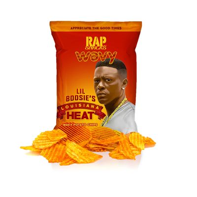 Rap Snacks Boosie Louisiana Heat Wavy Potato Chips 2.5 Oz Bags-Pack of 6
