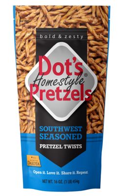 Dot&#39;s Pretzels Southwest Seasoned Pretzel Twists, Healthy Kids Snacks, 16oz Grocery Sized Bag