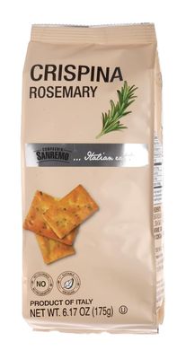 Compagnia Sanremo Crispina with Rosemary, 6.17 oz, Pack of 2, Product of Italy, Crunchy Gourmet Snack, Perfect with Cheese, Versatile &amp; Delicious