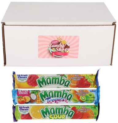 SECRET CANDY SHOP Mamba Candy Fruit Chews Variety Pack of 3 Flavors (Sour, Tropics, Fruit)