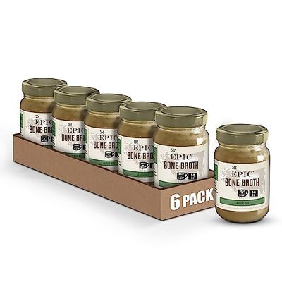 EPIC Beef Jalapeno Sea Salt Bone Broth, Keto Friendly, Paleo Friendly, 14 fl oz (Pack of 6)