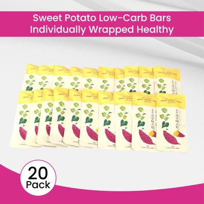 Korean Sweet Potato Sticks - 100% Natural, Vegan, Low Carb, Gluten-Free Korean Snacks Pack with Dried Sweet Potatoes, Individually Wrapped for Healthy South Korean Diet Food (20 Packs, 0.7 Oz EA)