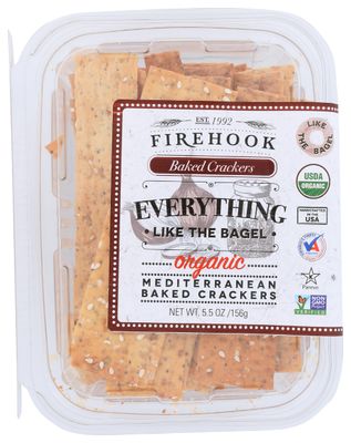 FIREHOOK BAKED CRACKERS Organic Everything Like The Bagel Baked Crackers, 5.5 OZ