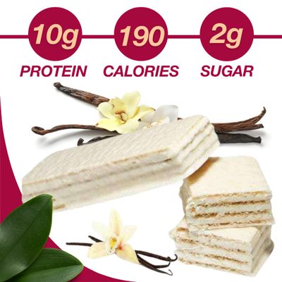 ProtiDIET High Protein Vanilla Wafer Bar - Low Sugar, Low Fat - High Protein Snacks for Adults, Perfect On the Go Meal Replacement Bar and Nutritional Snack - 7 Vanilla Wafers Per Box