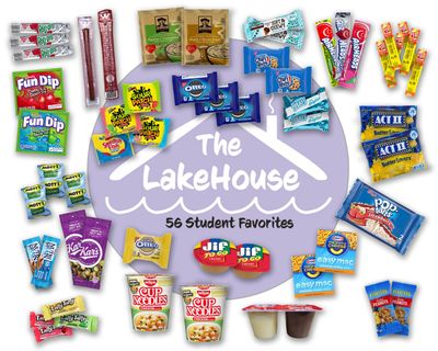College Care Package for Guys Girls - 56 Count Snack Box Variety Pack - Care Packages for College Students - Dorm Snacks - College Dorm Room Essentials - College Food - Gift Basket from The LakeHouse