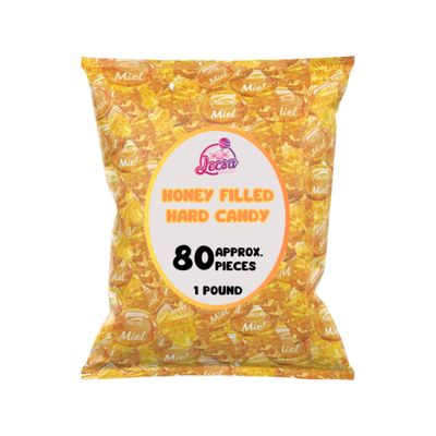 Honey Filled Hard Candy - Arcor Miel Bon Bon - Individually Wrapped Bulk Candies (Pack of 1lb)