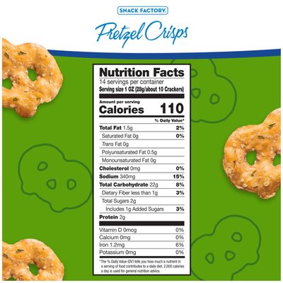 Snack Factory Garlic Parmesan Pretzel Crisps, 14 OZ Party Size Bag