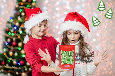 Fruidles Christmas Tree Lollipop, Mixed Fruit Flavor, Made in Brazil, Individually Wrapped Treets, 14g Pops, Approx. 15 Pops (Half-Pound)