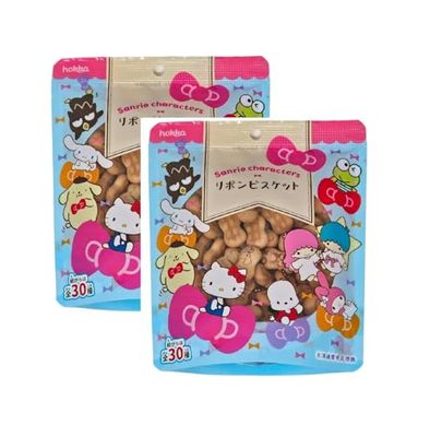 Sanrio Ribon Biscuit Hello Kitty Japanese Snacks (Pack of 2 : 1.47oz each)