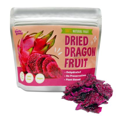 The Daily Good Soft-Dried Dragon Fruit Slices | All Natural Superfood Snacks for Adults &amp; Kids | Healthy, Soft and Chewy | No Sugar Added or Preservatives, Gluten Free, Vegan, Single Pack