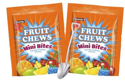 Fruit Chews Tootsie Mini Bites Candy Coated Chews 9 oz 2-Pack Bundles Includes a Mini Spoon