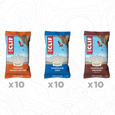 CLIF BAR - Variety Pack - Made with Organic Oats - 10-11g Protein - Non-GMO - Plant Based - Energy Bars - 2.4 oz. (30 Count)
